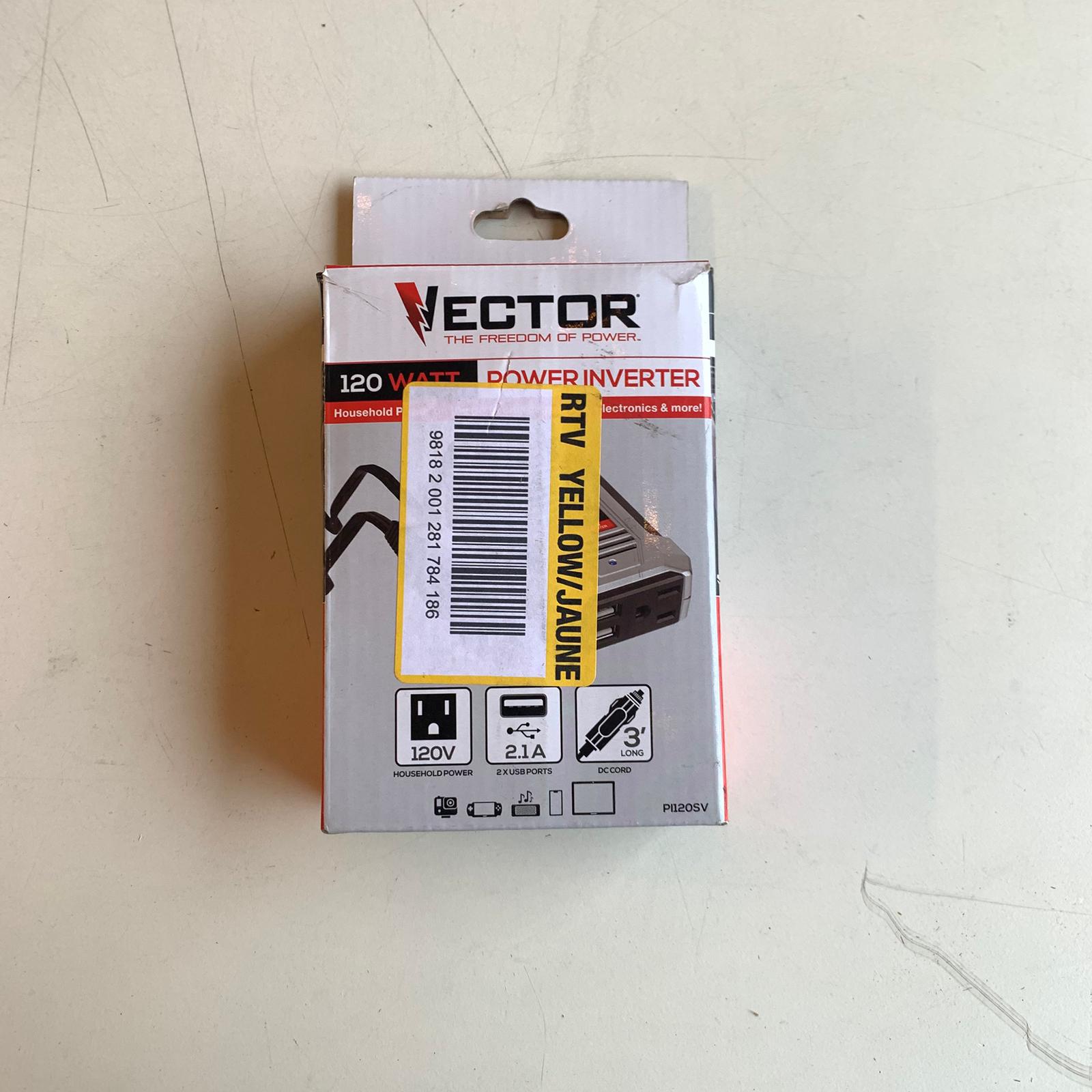 120 Watt Power Inverter, 12V DC, 120V AC, Dual USB Charging Ports (PI120SV) 120 Watt Power Inverter, 12V DC, 120V AC, Dual USB Charging Ports (PI120SV)